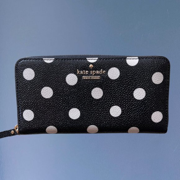kate spade Accessories - Kate Spade Large Polka Dot Zipper Wallet